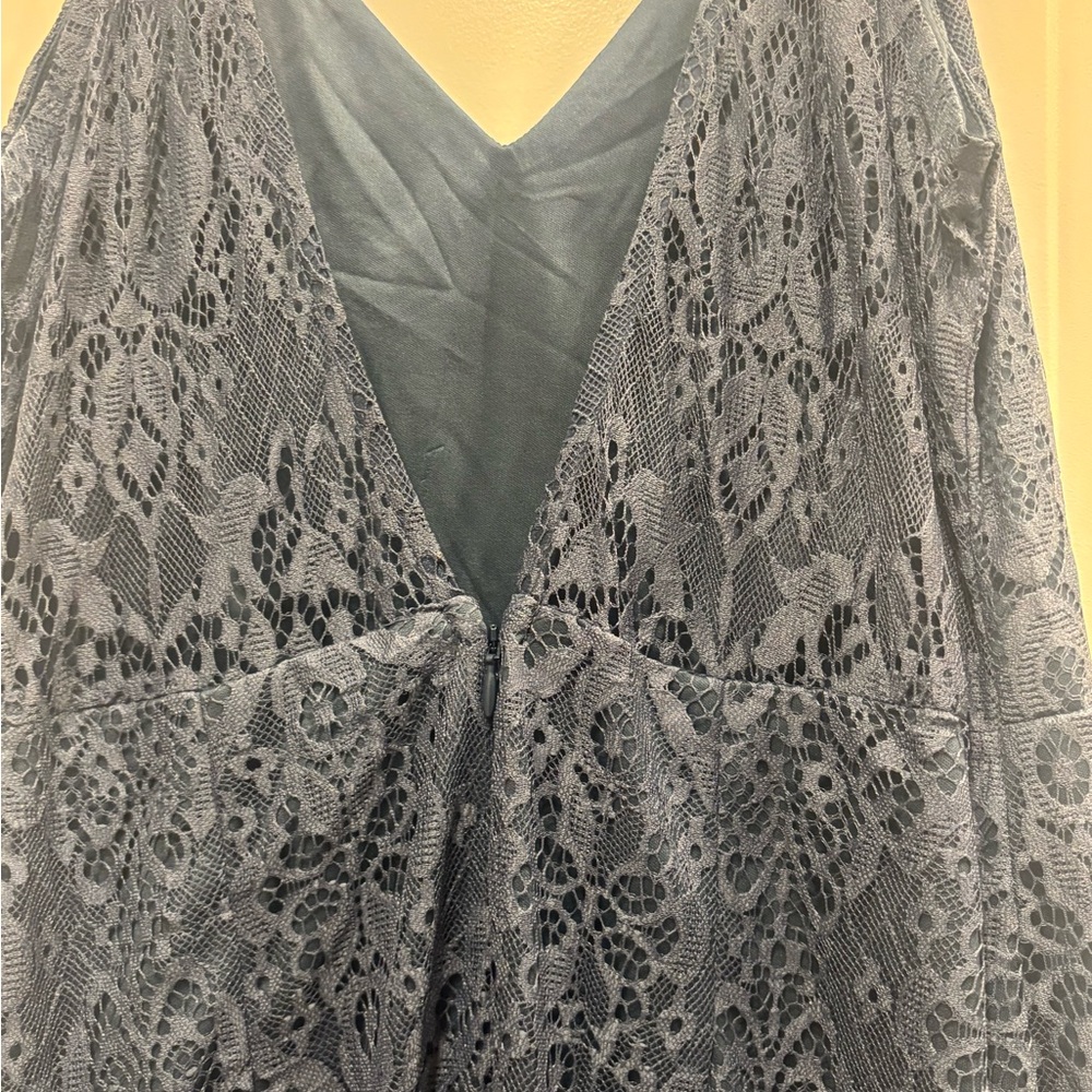Elegant Lace Fringe Dress in Blue - Picture 7 of 14